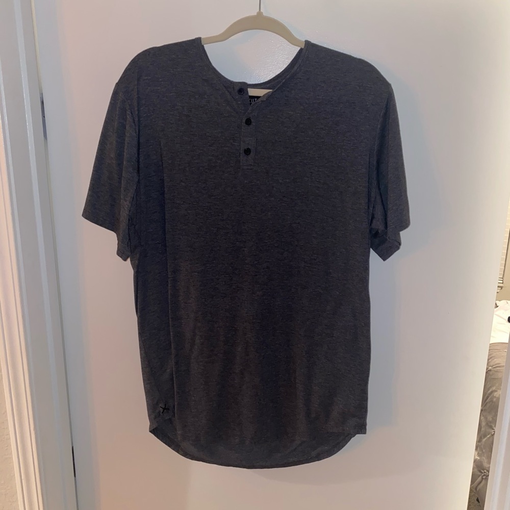 Cuts Clothing Dark Grey Henley Elongated